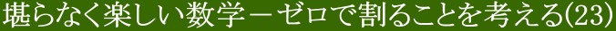 堪らなく楽しい数学