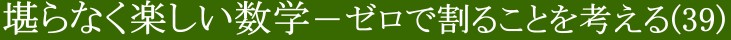 堪らなく楽しい数学