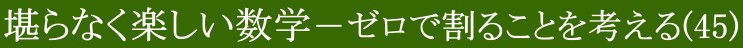 堪らなく楽しい数学